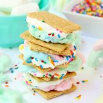 Cotton Candy S'mores - Cotton candy, white chocolate and sprinkles steal the show in this delicious and sweet spin on the traditional s'more!