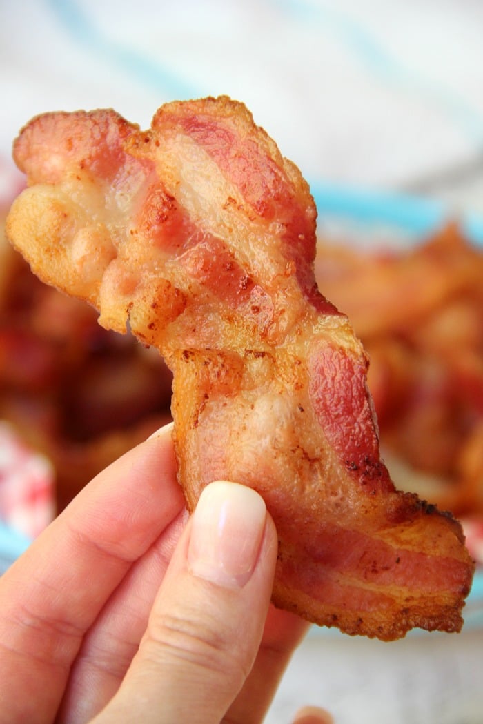 Air Fryer Bacon - Using an air fryer makes the most perfect, crispy bacon. And it's SO easy!!