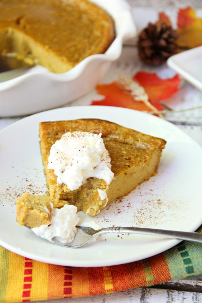 Crustless Pumpkin Pie - Tastes like classic, delicious pumpkin pie, just without the fatty pastry crust!