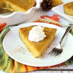 Crustless Pumpkin Pie - Tastes like classic, delicious pumpkin pie, just without the fatty pastry crust!