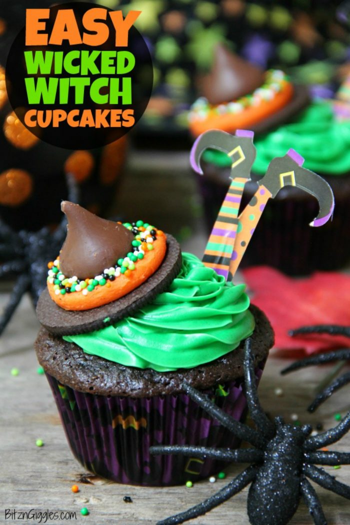 Easy Wicked Witch Cupcakes - Bitz & Giggles