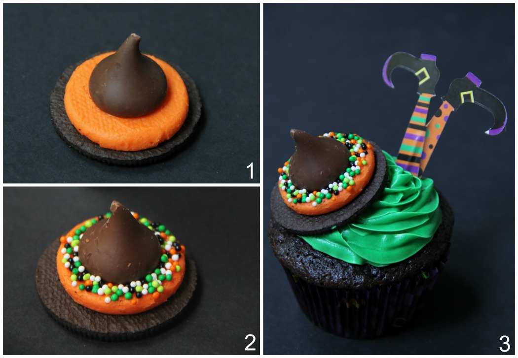 Easy Wicked Witch Cupcakes - These Halloween witch cupcakes are so easy to create. They look so professional yet they go together quickly with a few simple hacks!