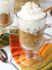 Pumpkin Mug Cake - A quick and easy microwave pumpkin mug cake. Topped with whipped cream and a cinnamon stick, this is the ultimate simple fall dessert!