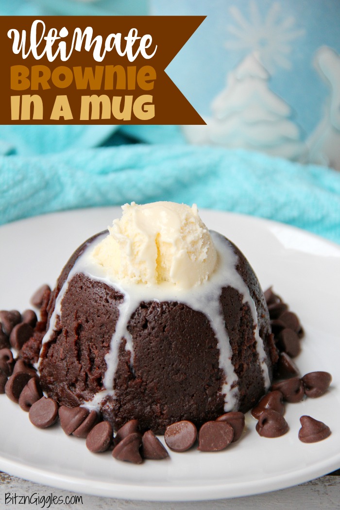 Ultimate Brownie in a Mug - This decadent, five-ingredient rich and fudgy brownie is made in the microwave and ready to enjoy in minutes!