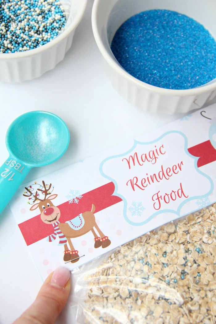 무료 인쇄와 마법의 순록 음식-아이들은 크리스마스 이브에 자신의 집에 순록을 안내하기 위해 자신의 마당에이 마법의 순록 음식을 뿌려 사랑합니다. 레시피 포함+무료 인쇄용 가방 토퍼!