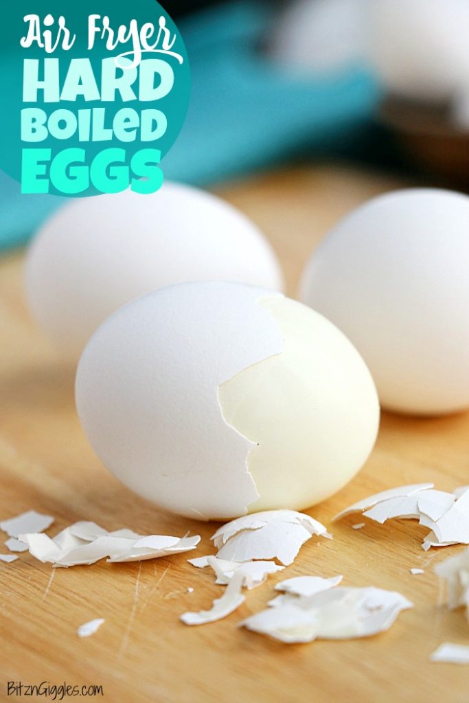 Air Fryer Hard Boiled Eggs - This is literally the EASIEST way to make hard boiled eggs! No boiling, no fuss. Just perfect, easy-to-peel hard boiled eggs!