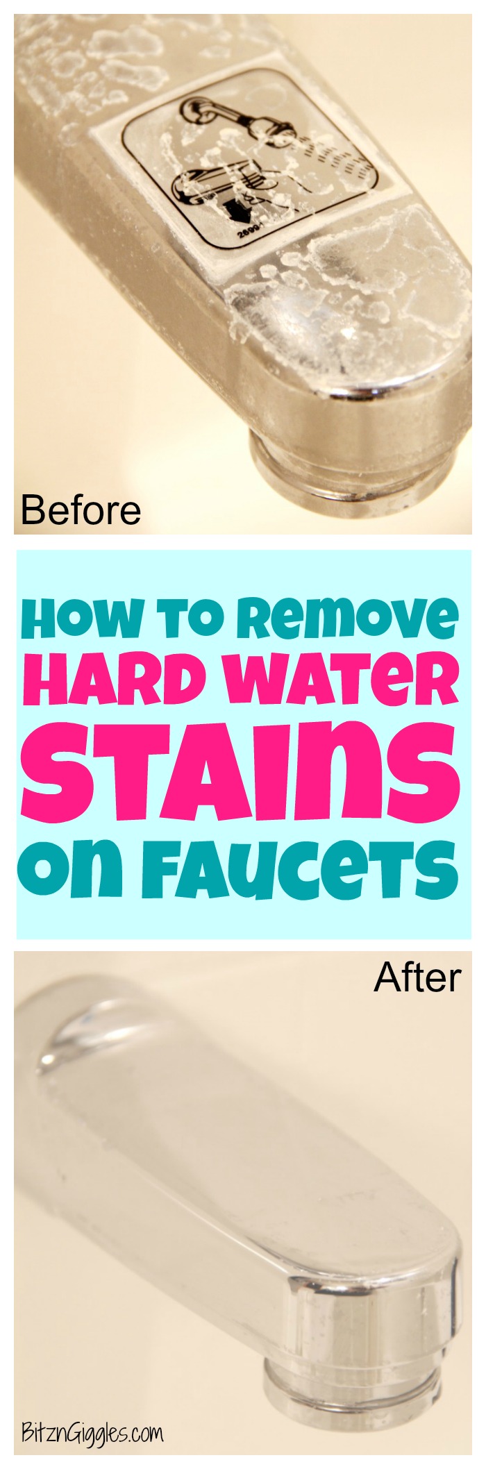 How to Remove Hard Water Stains on Faucets - When cleaning products aren't effective on removing your hard water stains, try this easy DIY solution!
