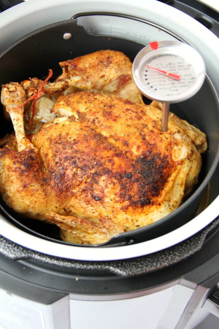 Ninja Foodi Roast Chicken - Deliciously moist chicken that's flavorful and crispy on the outside! So easy to make in your Ninja Foodi in no time at all!
