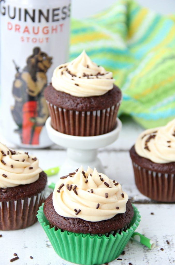 Guinness Cupcakes With Bailey's Frosting - Bitz & Giggles