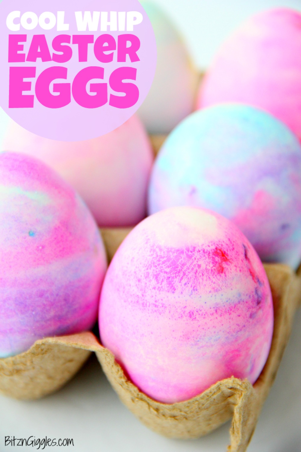 Cool Whip Easter Eggs - Cool Whip helps produce swirls of gorgeous color in this family-friendly DIY easter egg dyeing method!