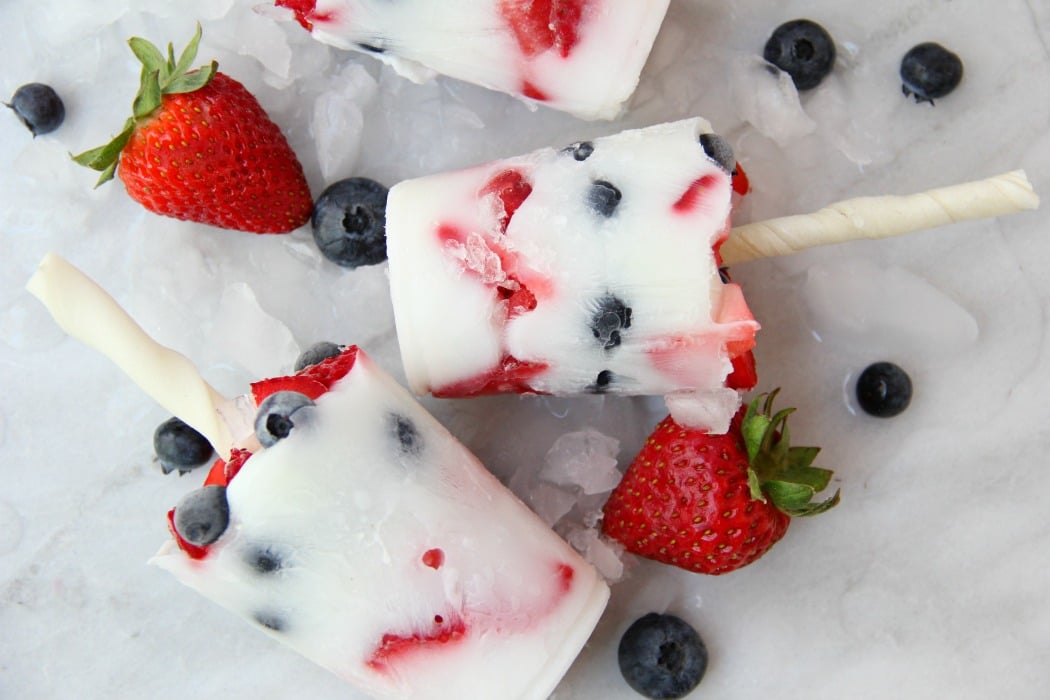 Berry Pup Pops - A three-ingredient, healthy, frozen treat for your dog, made with fresh berries and yogurt.