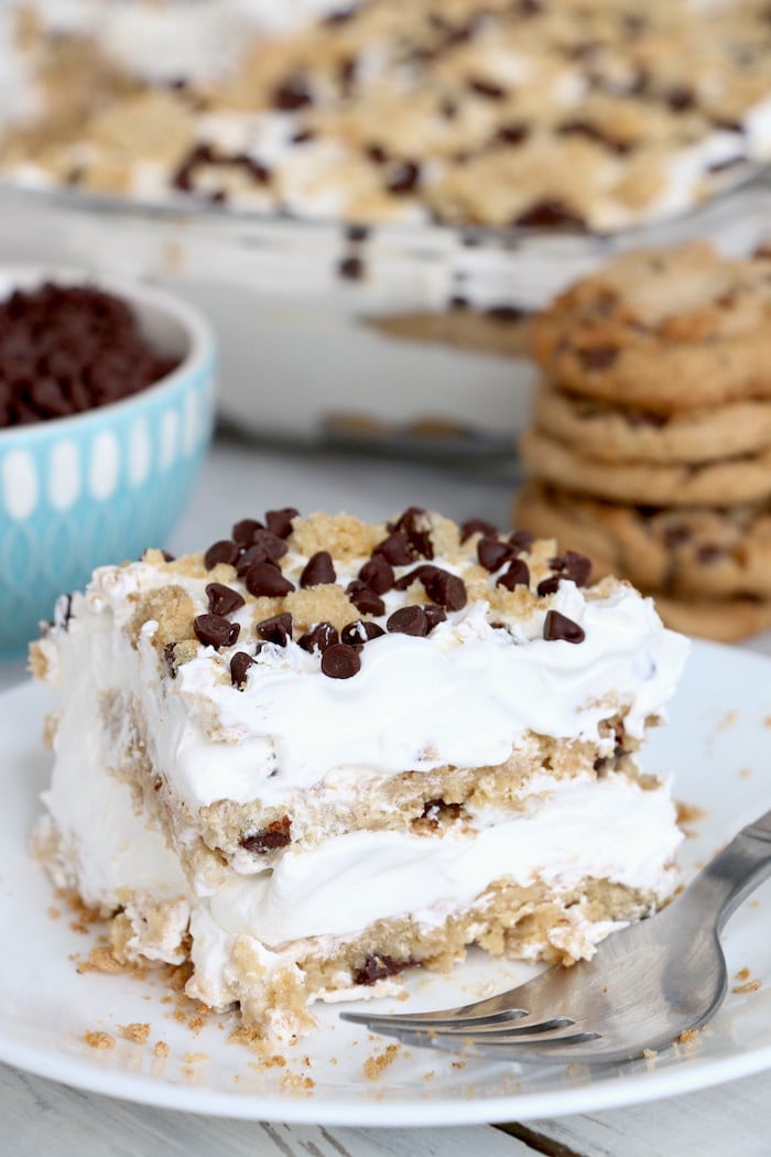 Chocolate Chip Cookie Lasagna - Bitz & Giggles