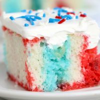 Red White and Blue Jello Poke Cake - Bitz & Giggles