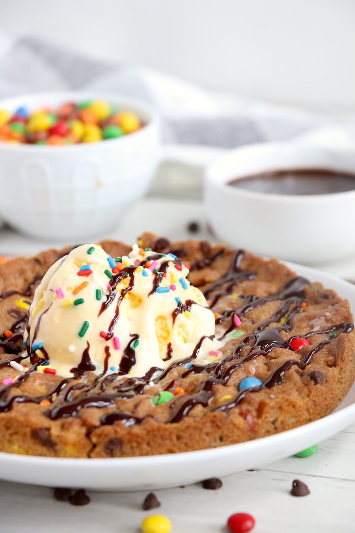 Air fryer pizookie - pre-made and homemade dough