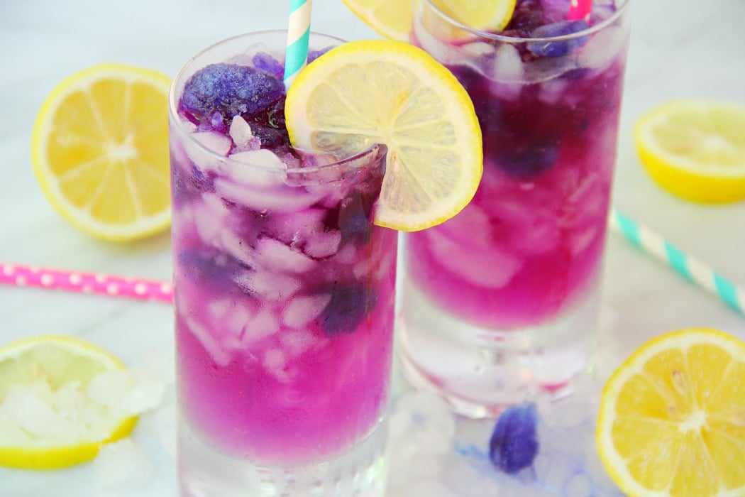 Simple Colour-Changing Magic Lemonade (Blue-Purple) - Alphafoodie