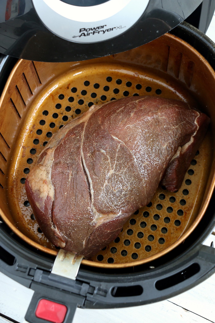 Air Fryer Pot Roast - Fork-tender beef roast, marinated, then air fried to perfection. Cook time is only 30 minutes!