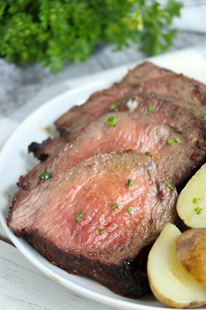 Air Fryer Pot Roast - Fork-tender beef roast, marinated, then air fried to perfection. Cook time is only 30 minutes! 