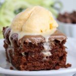 Chocolate Zucchini Cake - Rich and moist chocolate zucchini cake topped with chocolate peanut butter frosting.