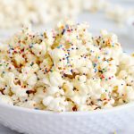 Sticky Popcorn - Five-ingredient vanilla caramel corn that's sweet, sticky and completely addicting!