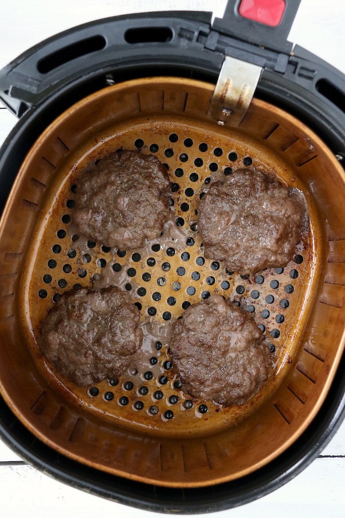 Easy Air Fryer Burgers - Juicy and flavorful burgers cooked perfectly in the air fryer! 