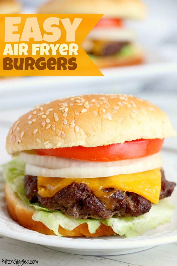 Easy Air Fryer Burgers - Juicy and flavorful burgers cooked perfectly in the air fryer!