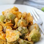 Close up of Brussels sprouts casserole