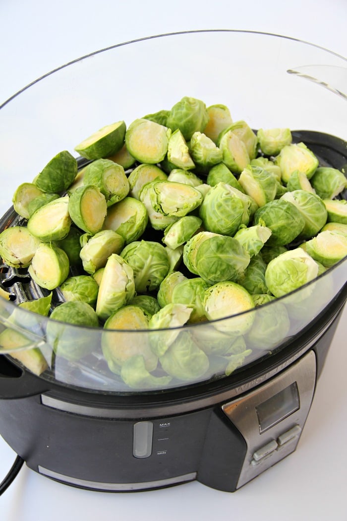 Brussels sprouts in steamer