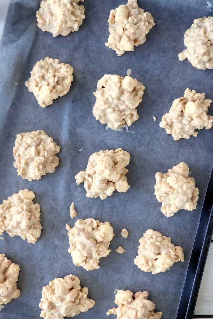 White chocolate peanut butter clusters