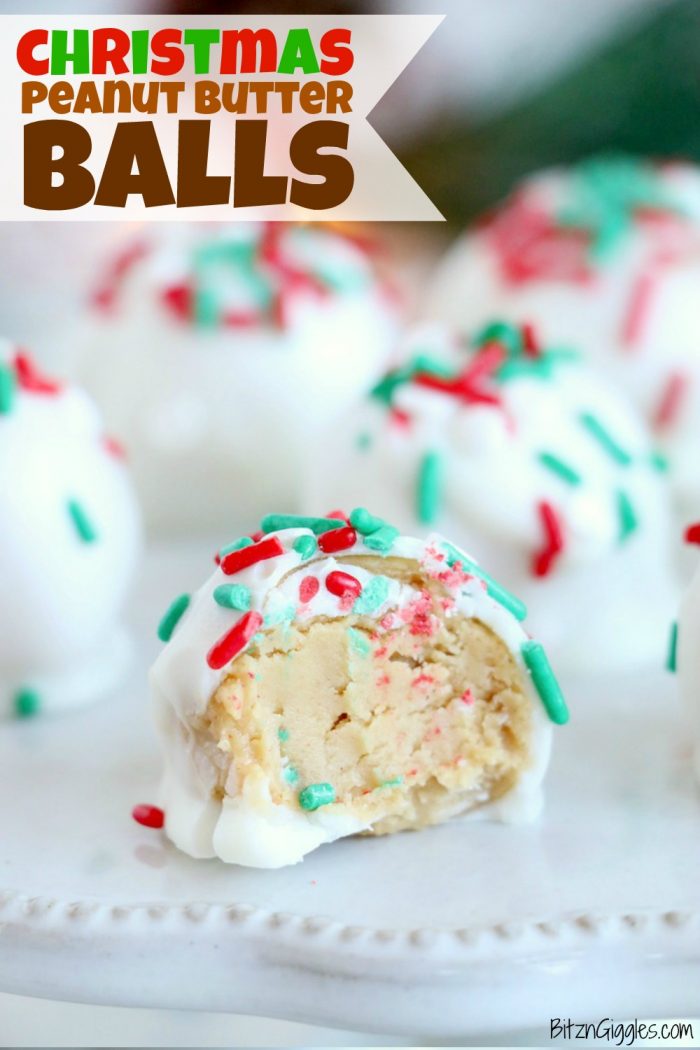 Christmas Peanut Butter Balls - Bitz & Giggles