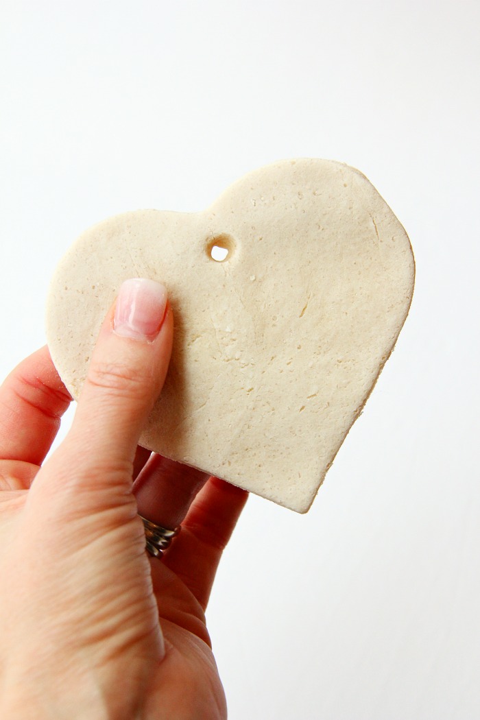 Salt dough heart ornament