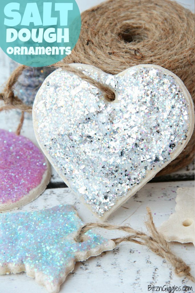 salt dough glitter ornaments