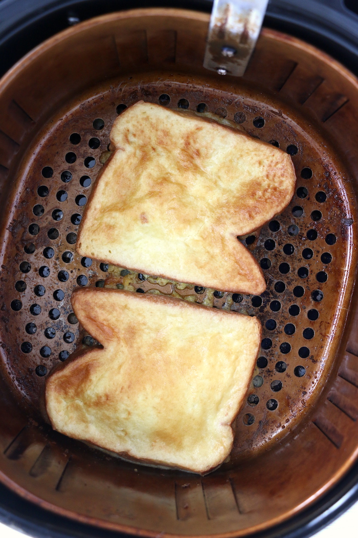 French toast in air fryer basket