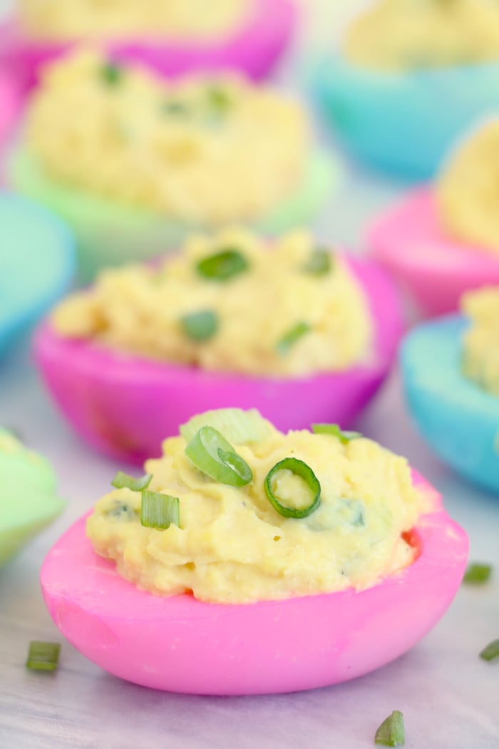 colorful deviled eggs