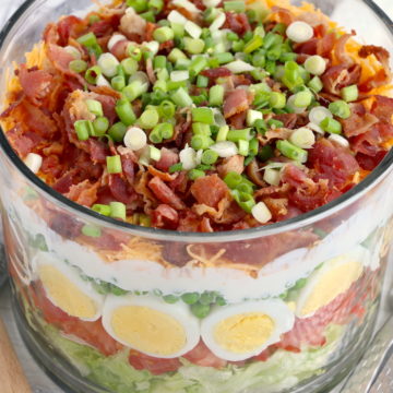top view of seven layer salad