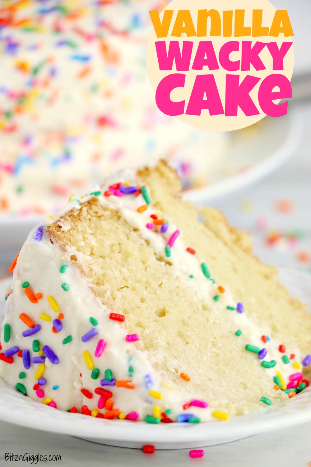 Wacky Cake with No Fail Fudge Frosting - A Kitchen Addiction