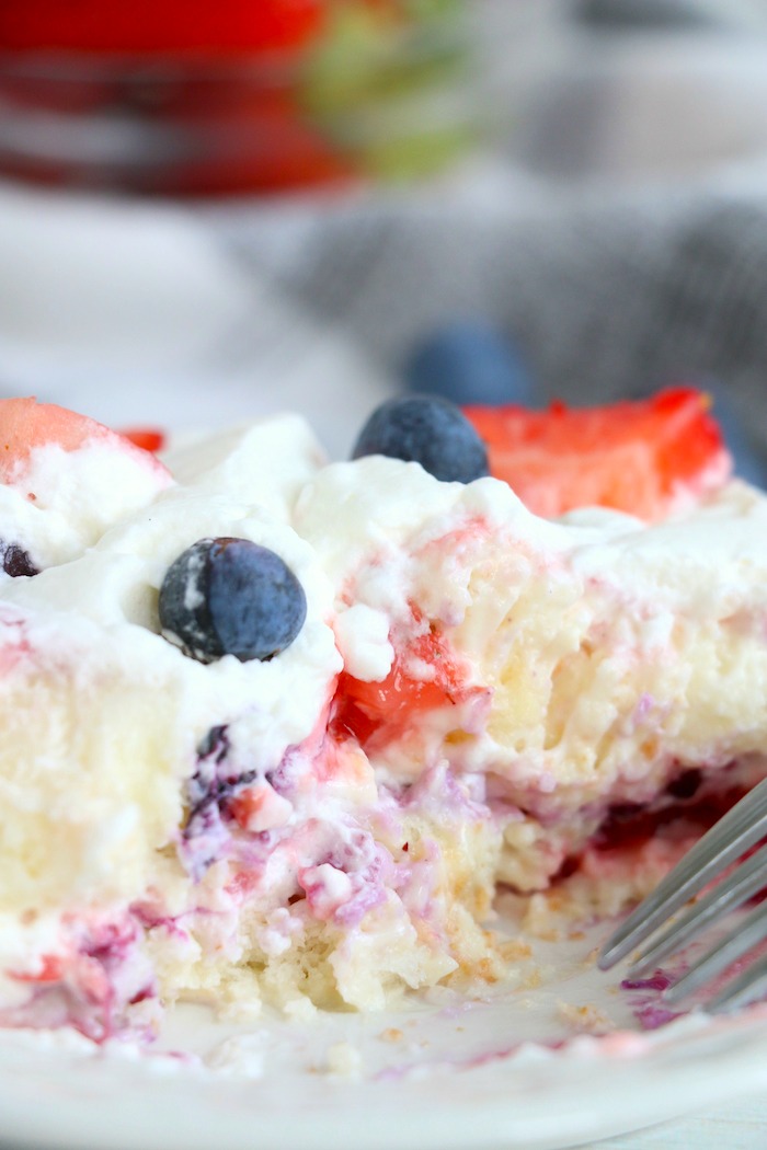angel food cake dessert with berries
