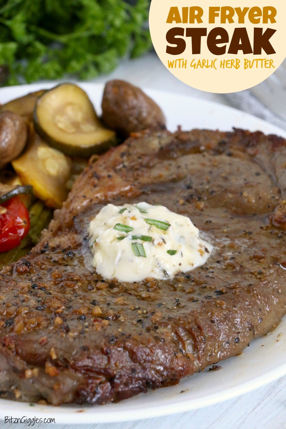 Perfect Air Fryer Steak with Garlic Herb Butter