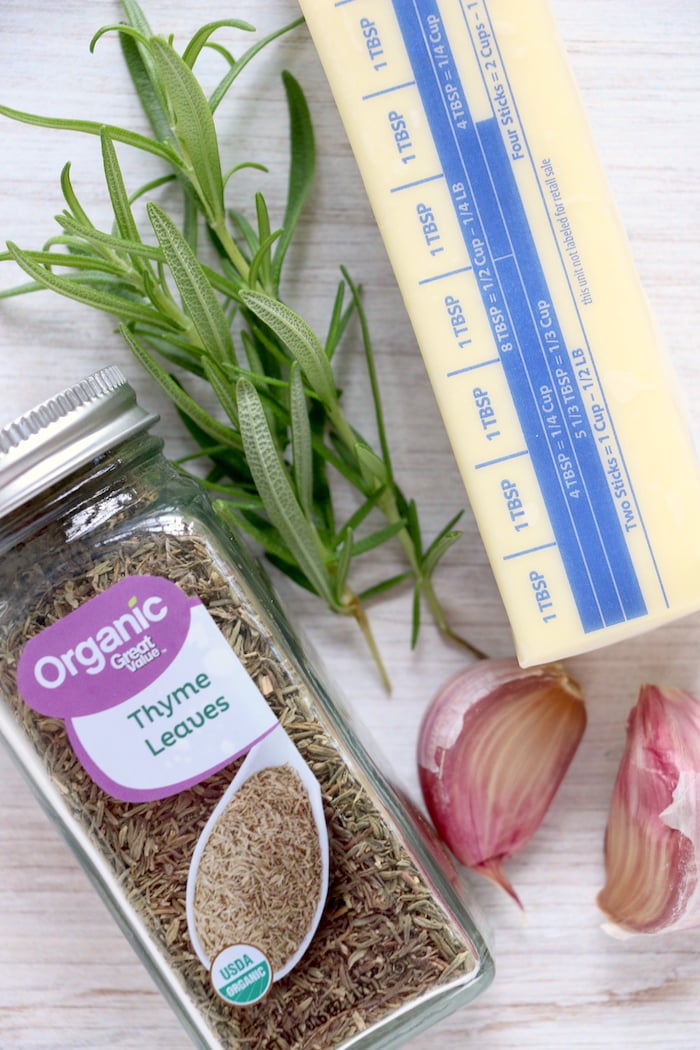 ingredients for garlic herb butter