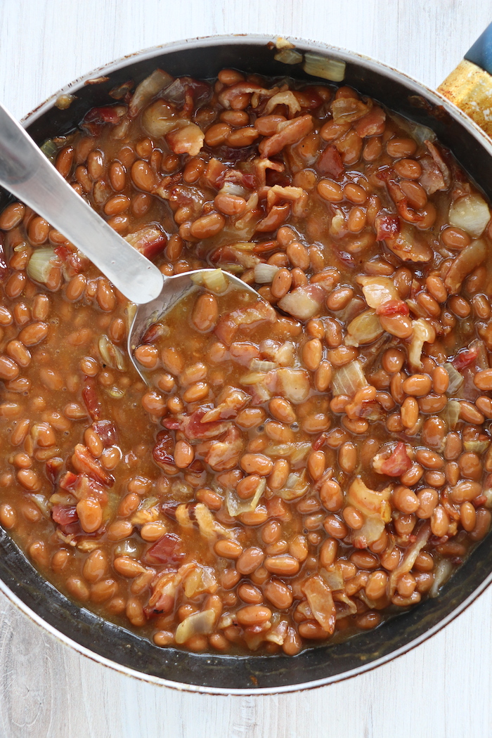 Skillet of baked beans