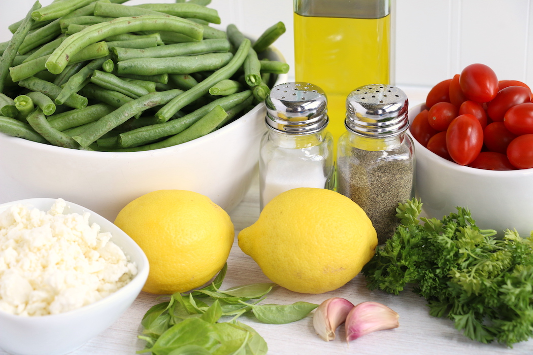 Ingredients for green bean salad recipe