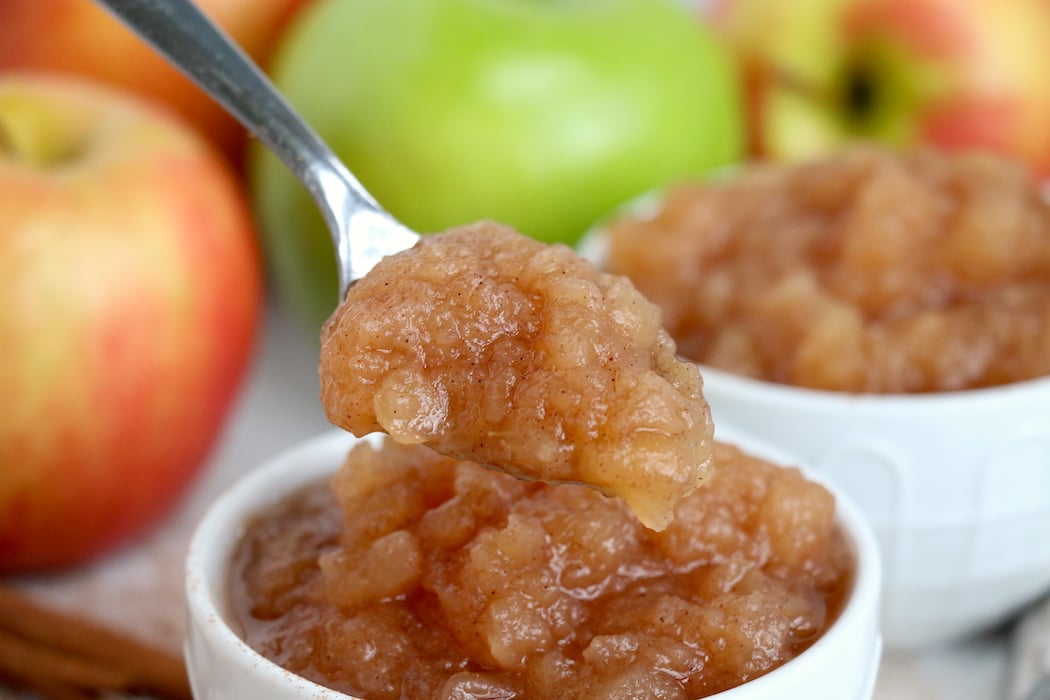 spoonful of homemade applesauce