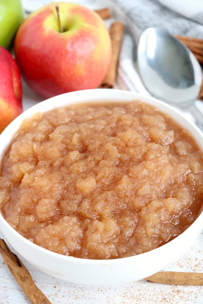 Bowl of applesauce made in the Ninja Foodi