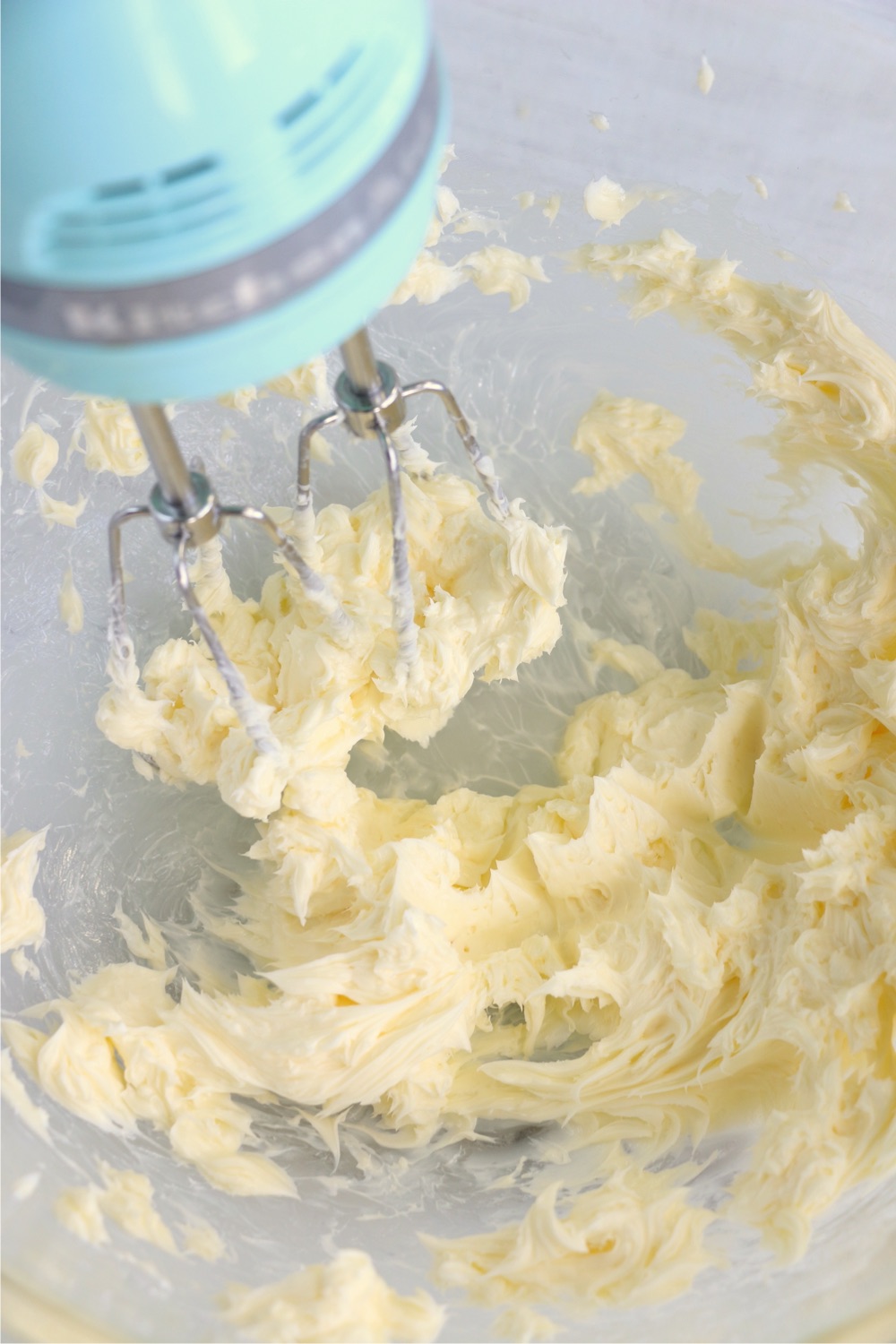 mixing butter in bowl