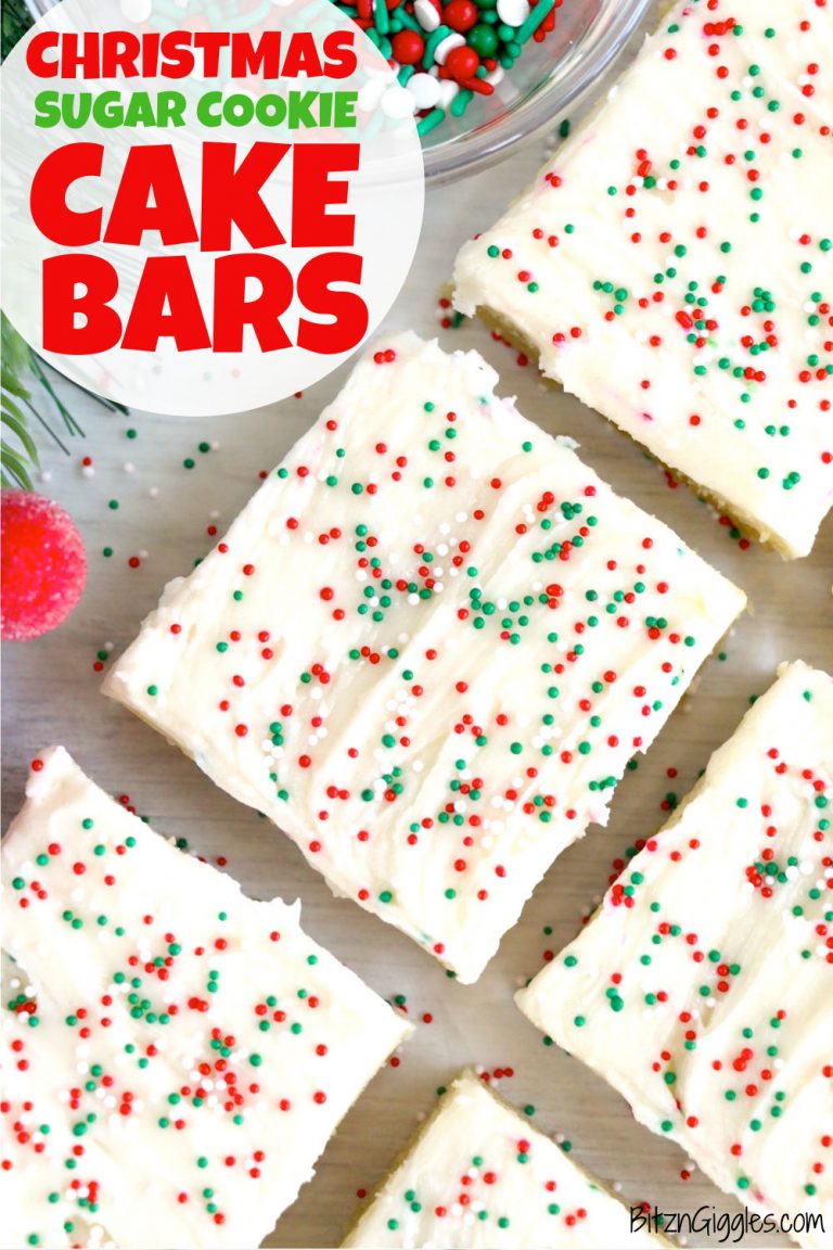 Christmas Sugar Cookie Cake Bars - Bitz & Giggles