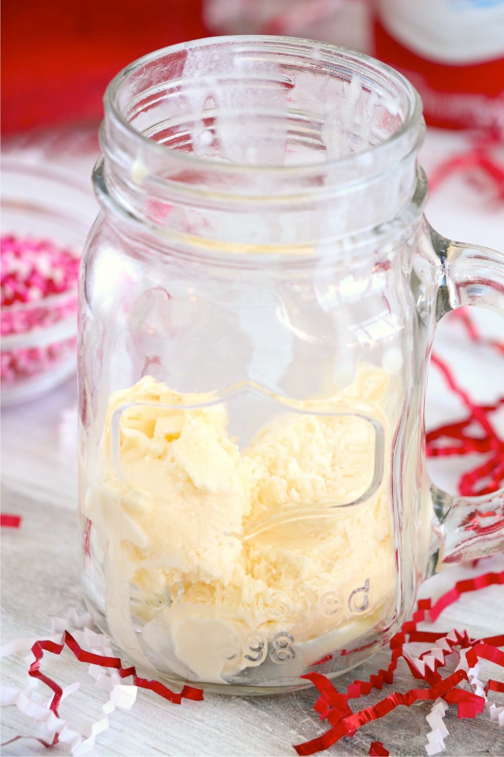 ice cream in a mason jar