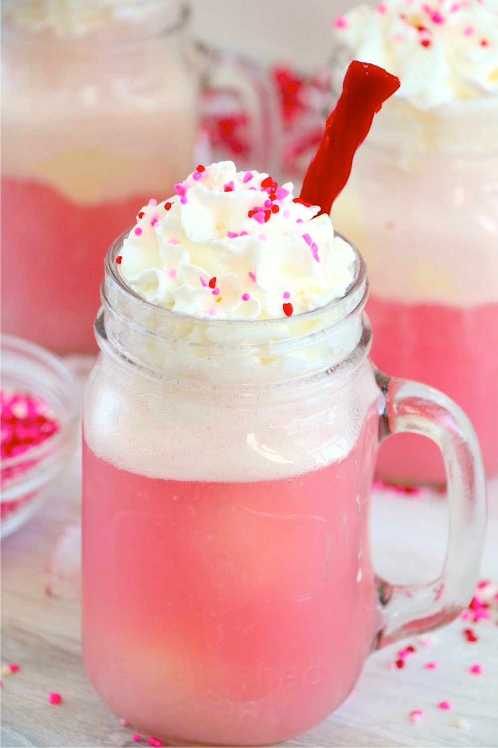 cherry float with licorice straw