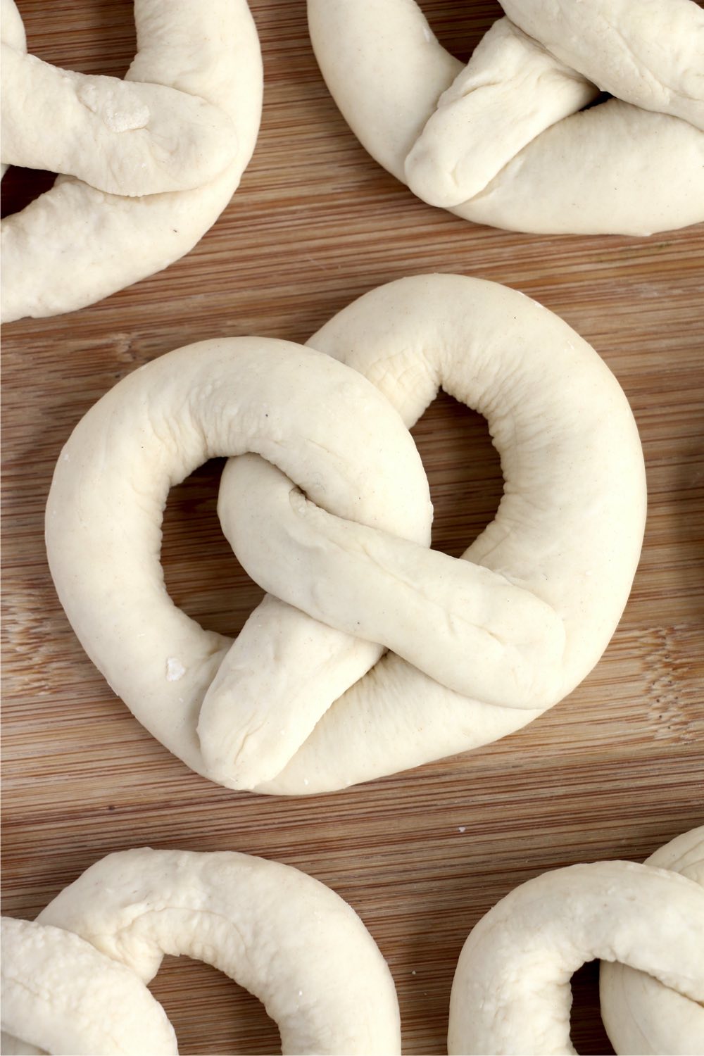 dough shaped into a pretzel