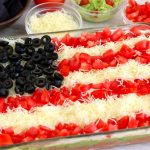 Taco dip decorated like the American flag