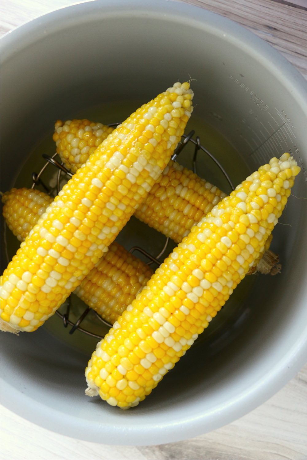 corn on the cob in the Ninja Foodi cooking pot