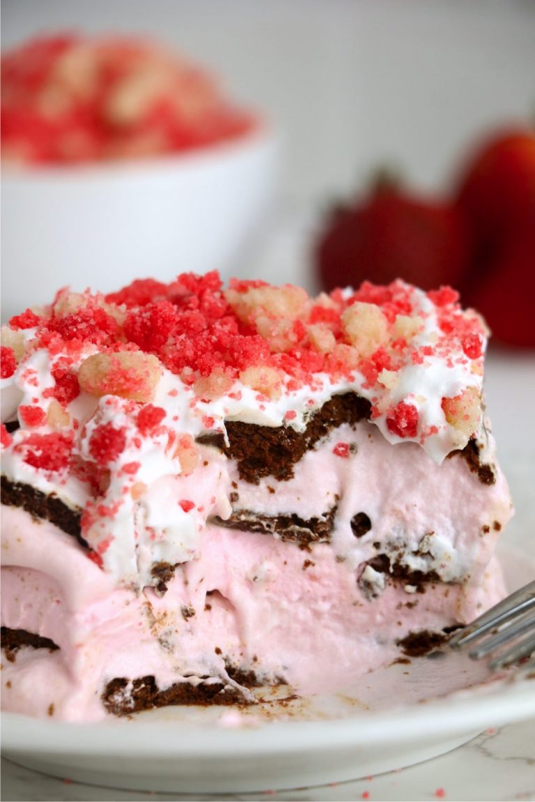 Strawberry Crumble Ice Cream Cake - Bitz & Giggles